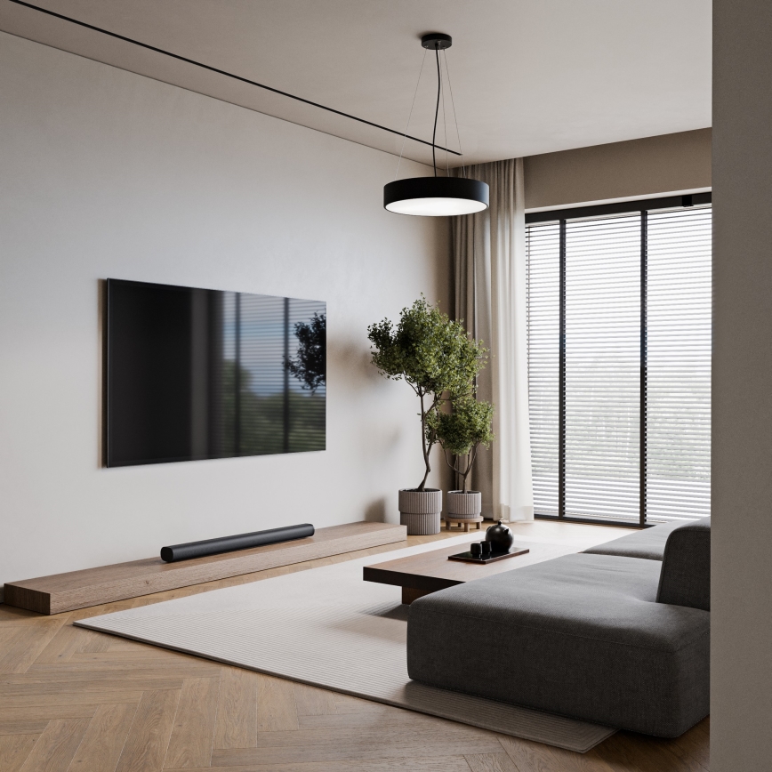 Suspension filaire CLEO 3xE27/24W/230V d. 40 cm noir