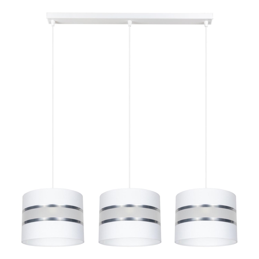 Suspension filaire CORAL 3xE27/60W/230V blanche