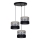 Suspension filaire CORAL 3xE27/60W/230V noir/gris/chrome mat d. 45 cm