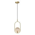 Suspension filaire CORDEL 1xG9/28W/230V laiton/fumé beige