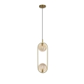 Suspension filaire CORDEL 2xG9/28W/230V laiton/fumé beige