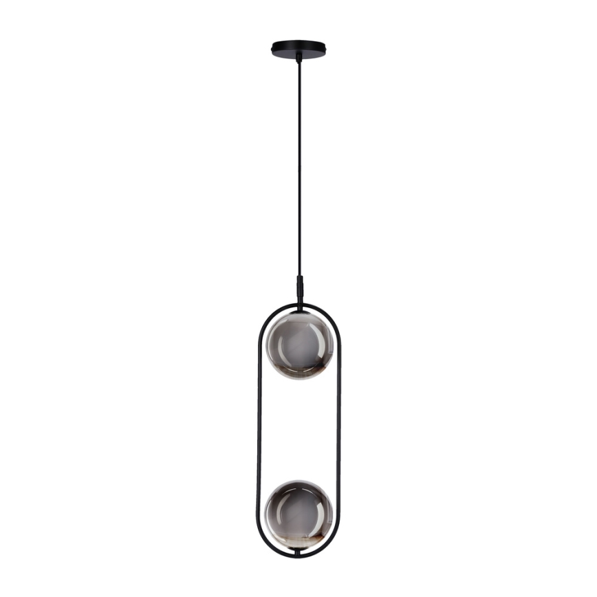 Suspension filaire CORDEL 2xG9/28W/230V noir/fumé noir