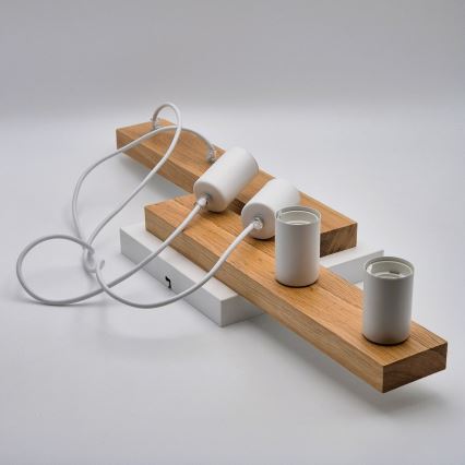 Suspension filaire CORTINA 4xE27/15W/230V blanc/chêne