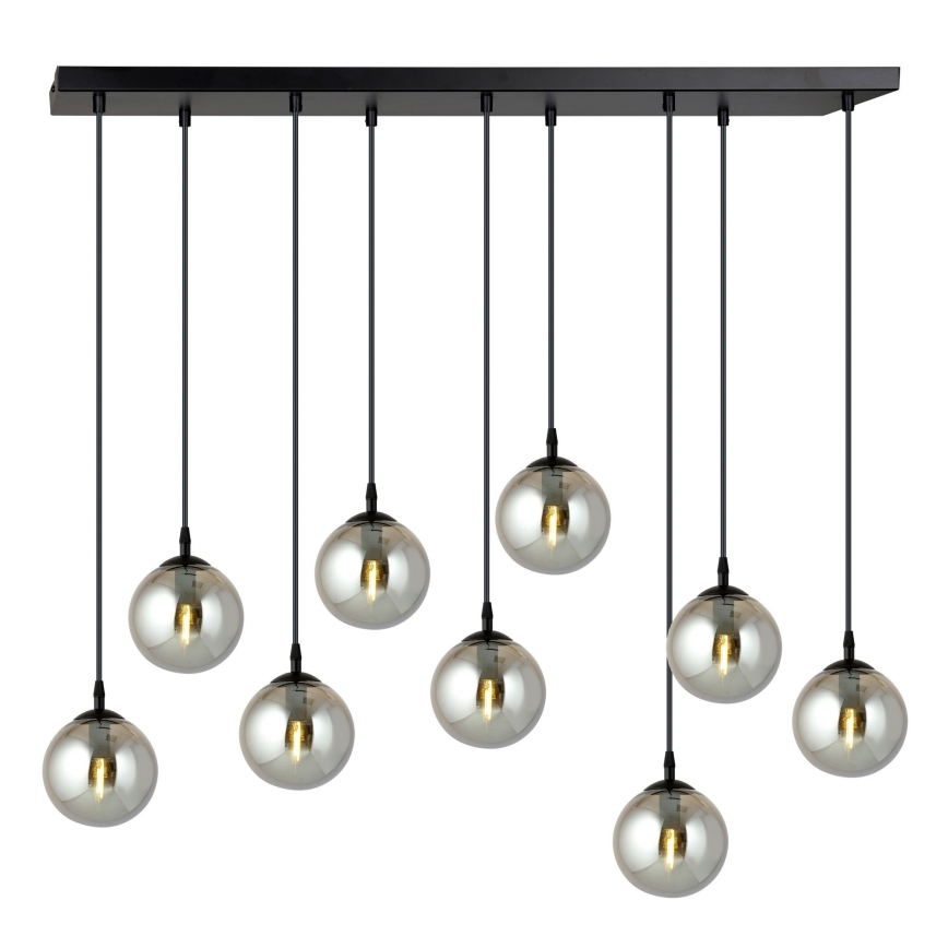 Suspension filaire COSMO 9xE14/10W/230V noir/gris