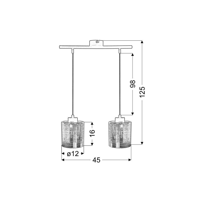 Suspension filaire COX 2xE27/60W/230V doré