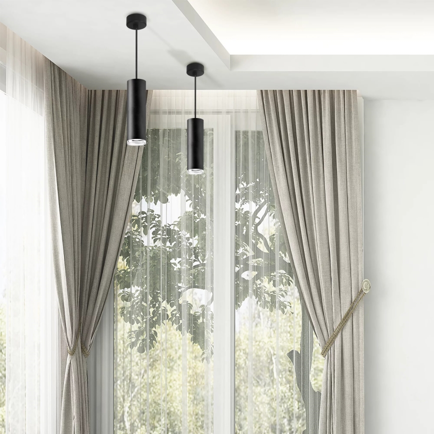 Suspension filaire de salle de bain TURYN 1xGU10/10W/230V IP44 noir