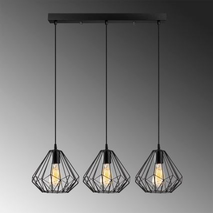 Suspension filaire DIAMOND 3xE27/100W/230V