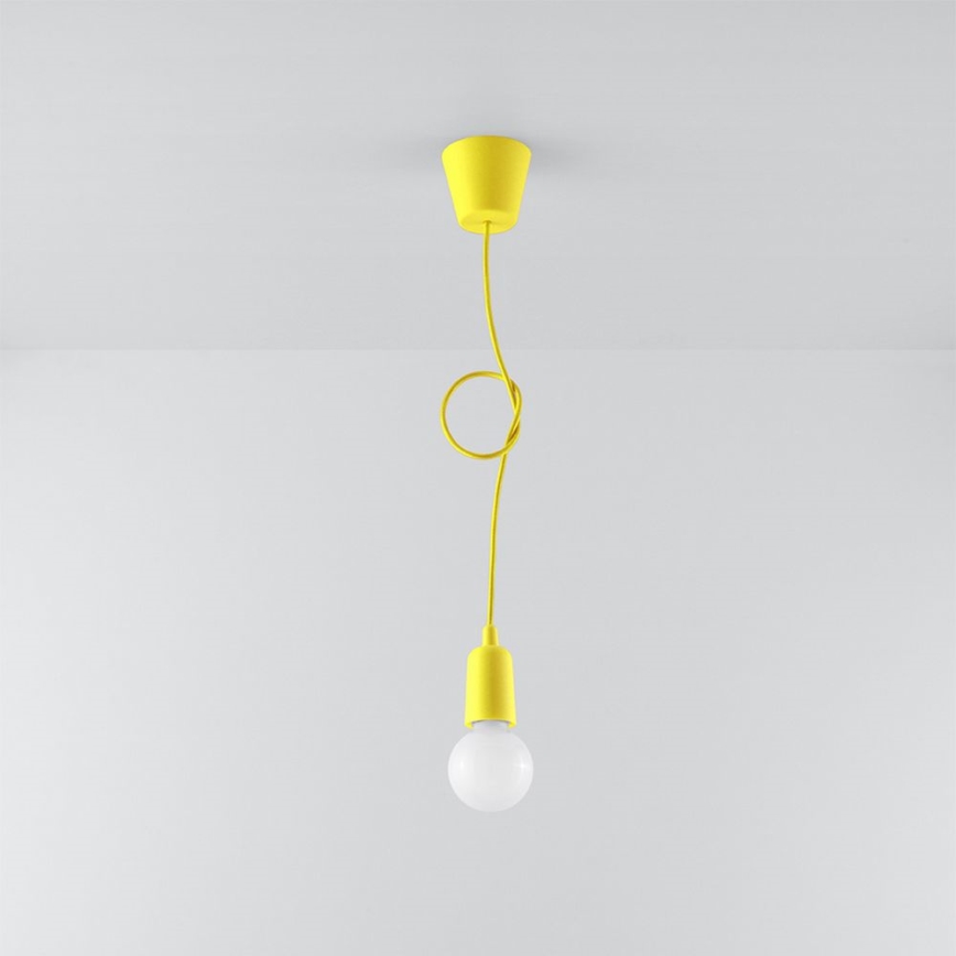 Suspension filaire DIEGO 1xE27/60W/230V jaune