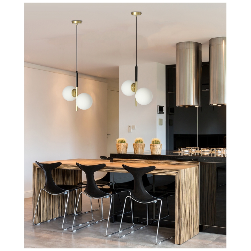 Suspension filaire DUO 2xE14/40W/230V doré/noir