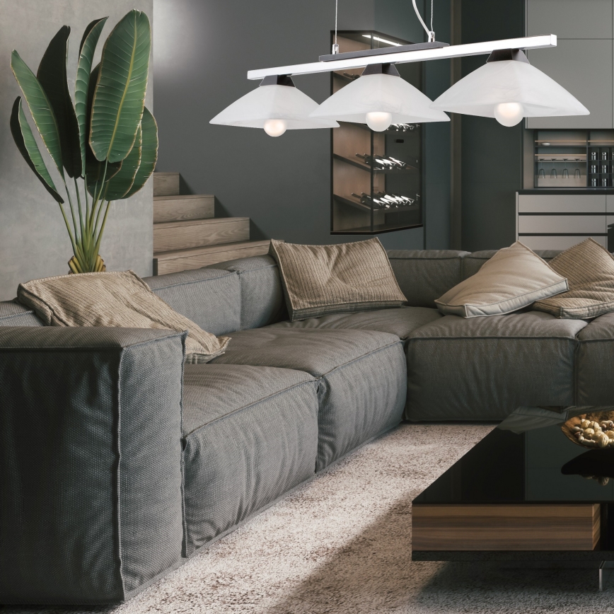 Suspension filaire ELA 3xE27/60W/230V hêtre