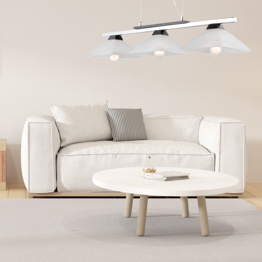 Suspension filaire ELA 3xE27/60W/230V hêtre