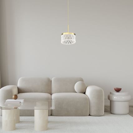 Suspension filaire ELEGANCE LED/9W/230V d. 15 cm doré