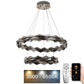 Suspension filaire en cristal à intensité variable LED/65W/230V 3000-6500K chrome brillant + télécommande