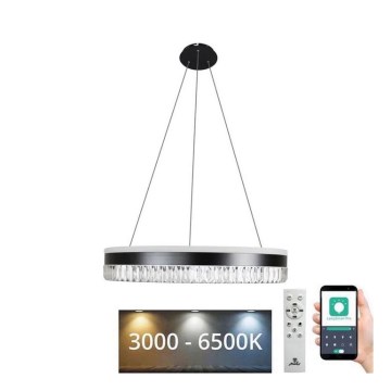 Suspension filaire en cristal à intensité variable LED/80W/230V 3000-6500K noir + télécommande