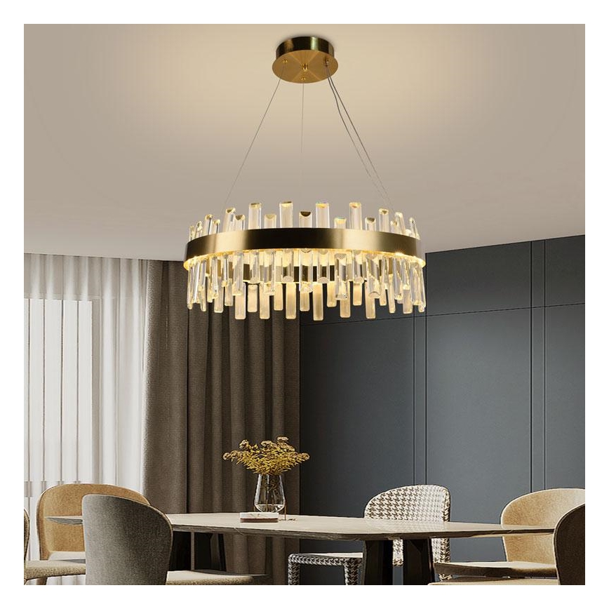 Suspension filaire en cristal à intensité variable LED/80W/230V 3000-6500K + télécommande