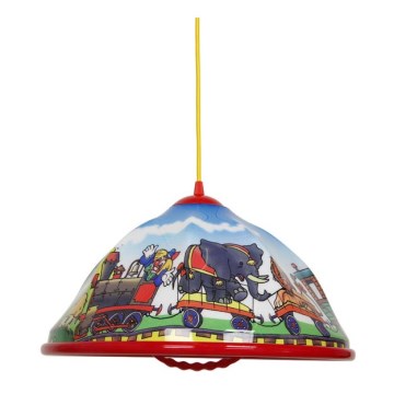 Suspension filaire enfant AKRYL DZ 1xE27/15W cirque/rouge
