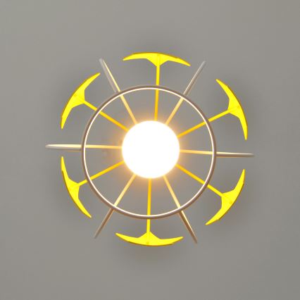 Suspension filaire enfant STARS 1xE27/15W/230V jaune/blanc