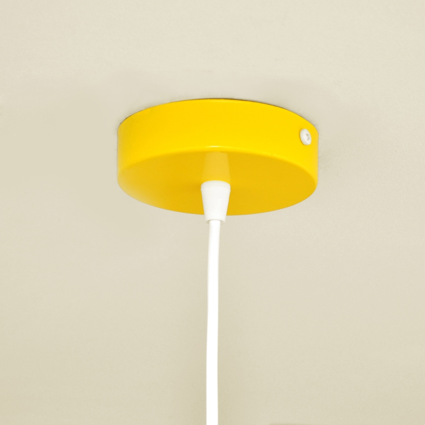 Suspension filaire enfant STARS 1xE27/15W/230V jaune/blanc