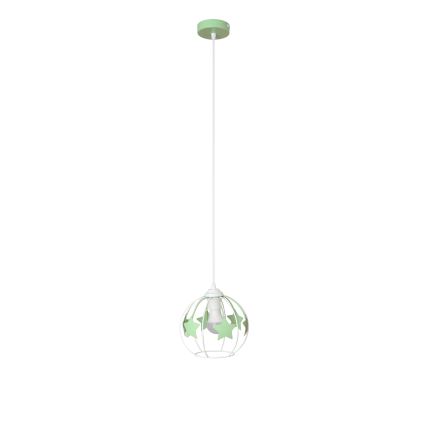 Suspension filaire enfant STARS 1xE27/15W/230V vert/blanc
