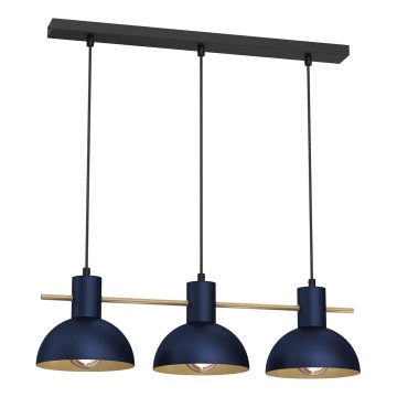 Suspension filaire ESTATE MINI 3xE27/15W/230V bleu