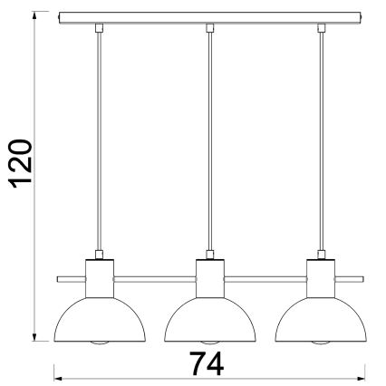 Suspension filaire ESTATE MINI 3xE27/15W/230V noir