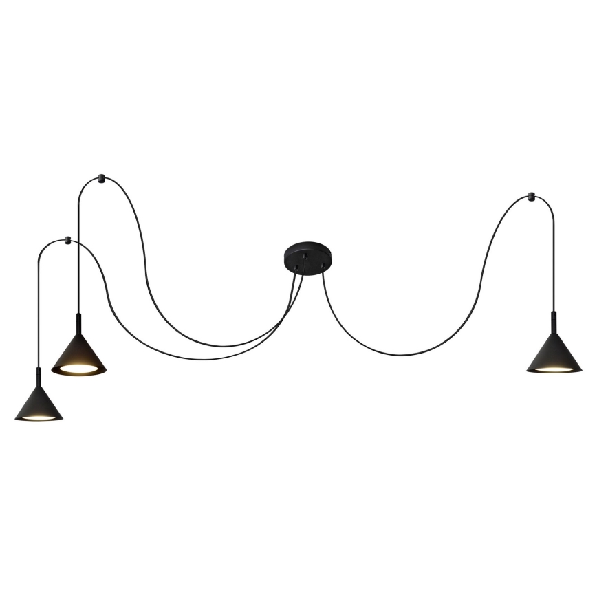 Suspension filaire ETNA LONG 3xGX53/10W/230V araignée noir