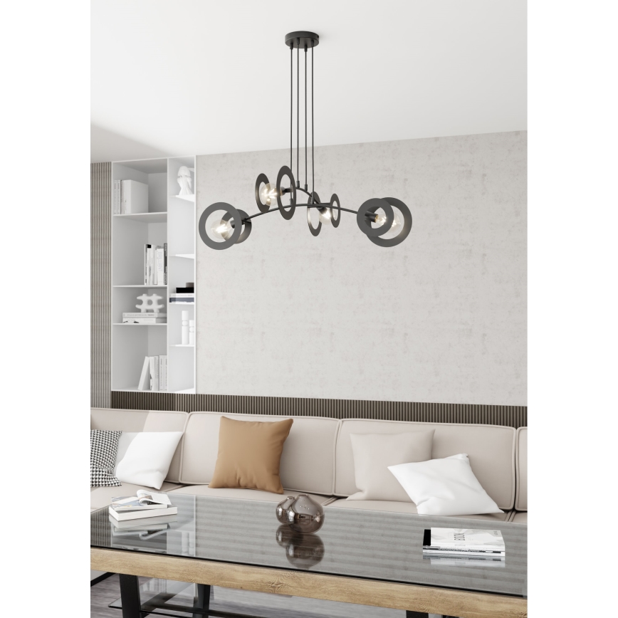 Suspension filaire EUFORIA 4xE27/15W/230V noir