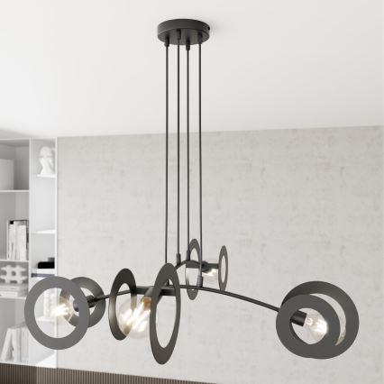 Suspension filaire EUFORIA 4xE27/15W/230V noir