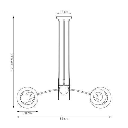 Suspension filaire EUFORIA 4xE27/15W/230V noir