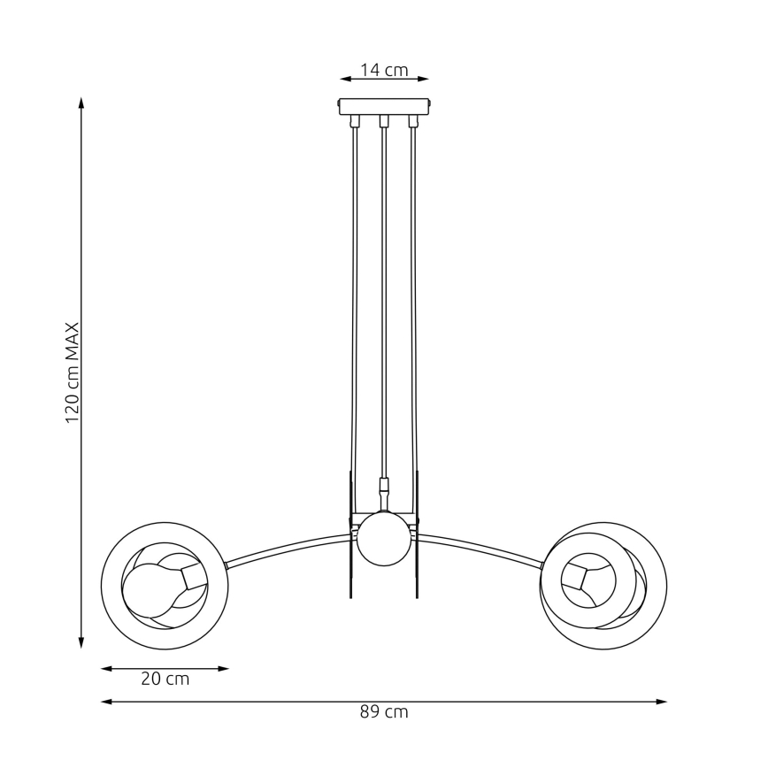 Suspension filaire EUFORIA 4xE27/15W/230V noir