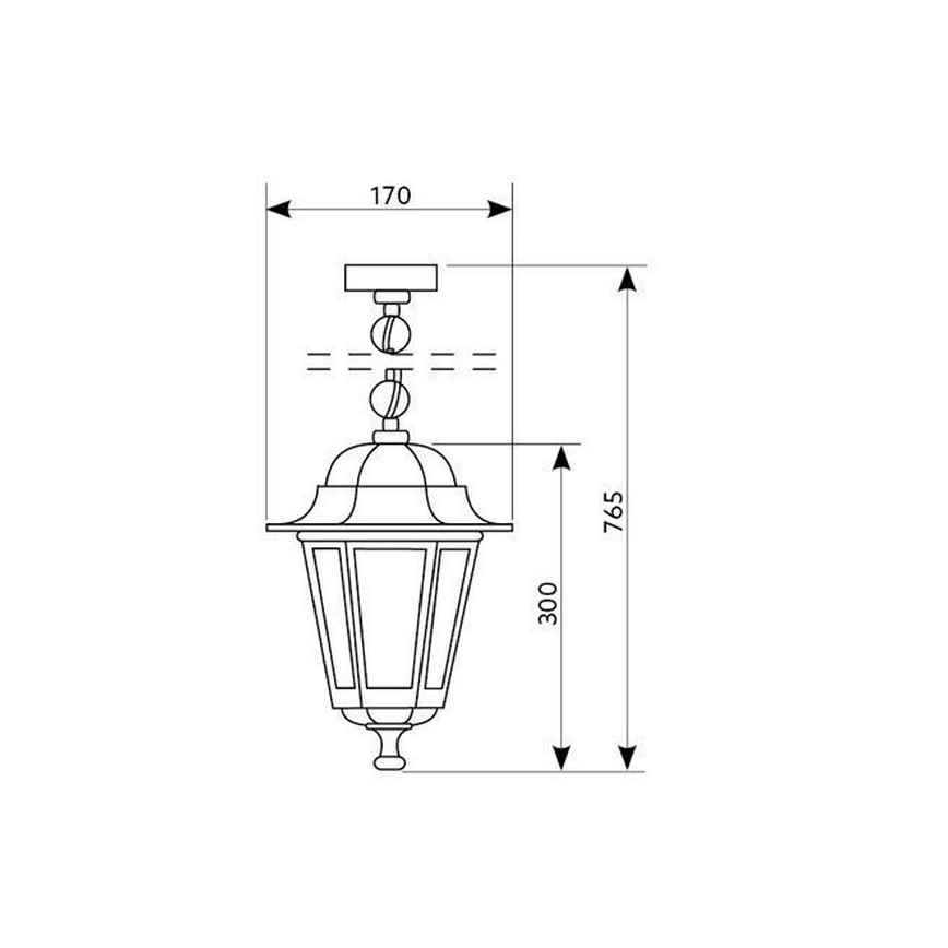 Suspension filaire extérieur 1xE27/60W/230V doré IP44