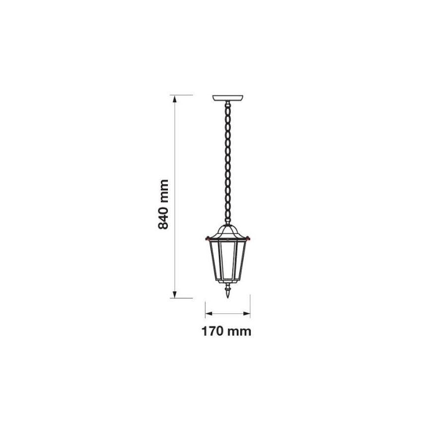 Suspension filaire extérieur 1xE27/60W/230V IP44 blanc