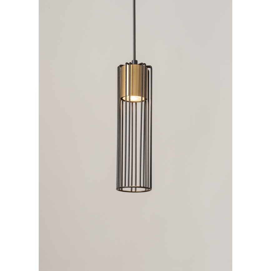 Suspension filaire FOBIA 1xGU10/25W/230V noir/doré