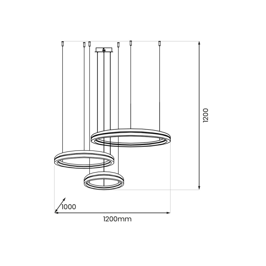 Suspension filaire GRAVITY LED/108W/230V noir
