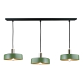 Suspension filaire HAKI 3xE27/60W/230V vert/noir/chrome brillant