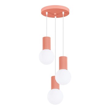 Suspension filaire HALO 3xG9/8W/230V d. 25 cm rose