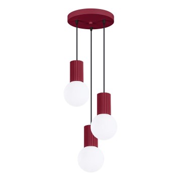 Suspension filaire HALO 3xG9/8W/230V d. 25 cm rouge