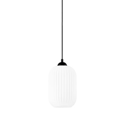 Suspension filaire HARMA 1xE27/15W/230V d. 14 cm blanc/noir