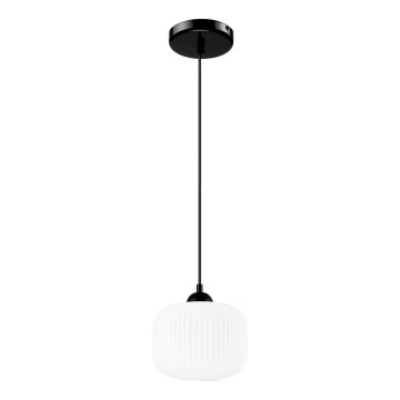 Suspension filaire HARMA 1xE27/15W/230V d. 20 cm blanc/noir