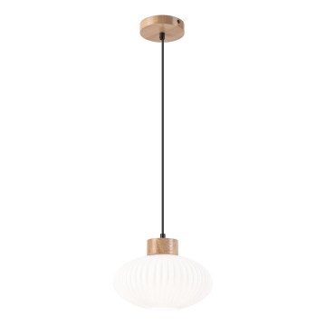 Suspension filaire HARMONY 1xE27/15W/230V d. 25 cm blanc/chêne