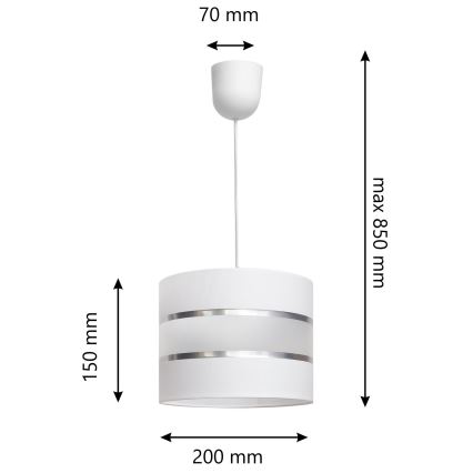 Suspension filaire HELEN 1xE27/15W/230V blanche