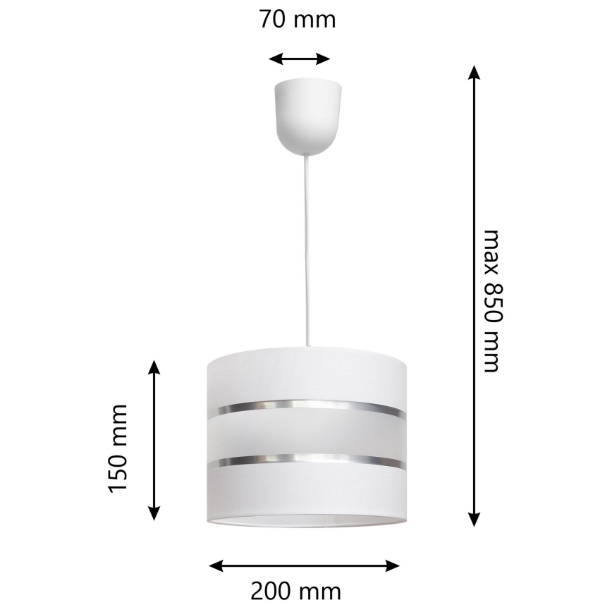 Suspension filaire HELEN 1xE27/15W/230V blanche