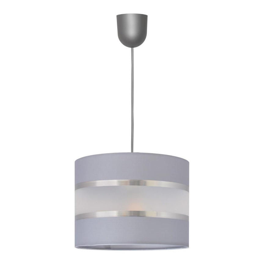 Suspension filaire HELEN 1xE27/15W/230V diam. 20 cm gris/argent