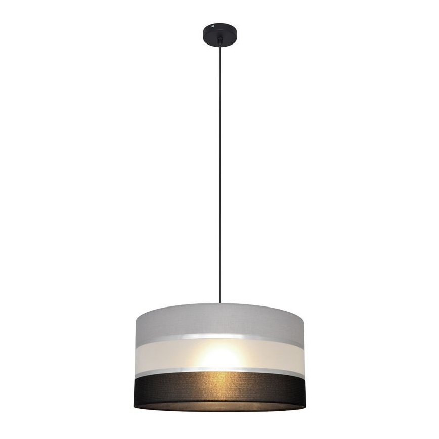 Suspension filaire HELEN 1xE27/15W/230V diam. 40 cm noir/gris/argent