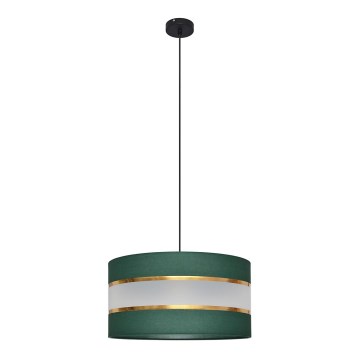 Suspension filaire HELEN 1xE27/15W/230V diam. 40 cm vert/doré