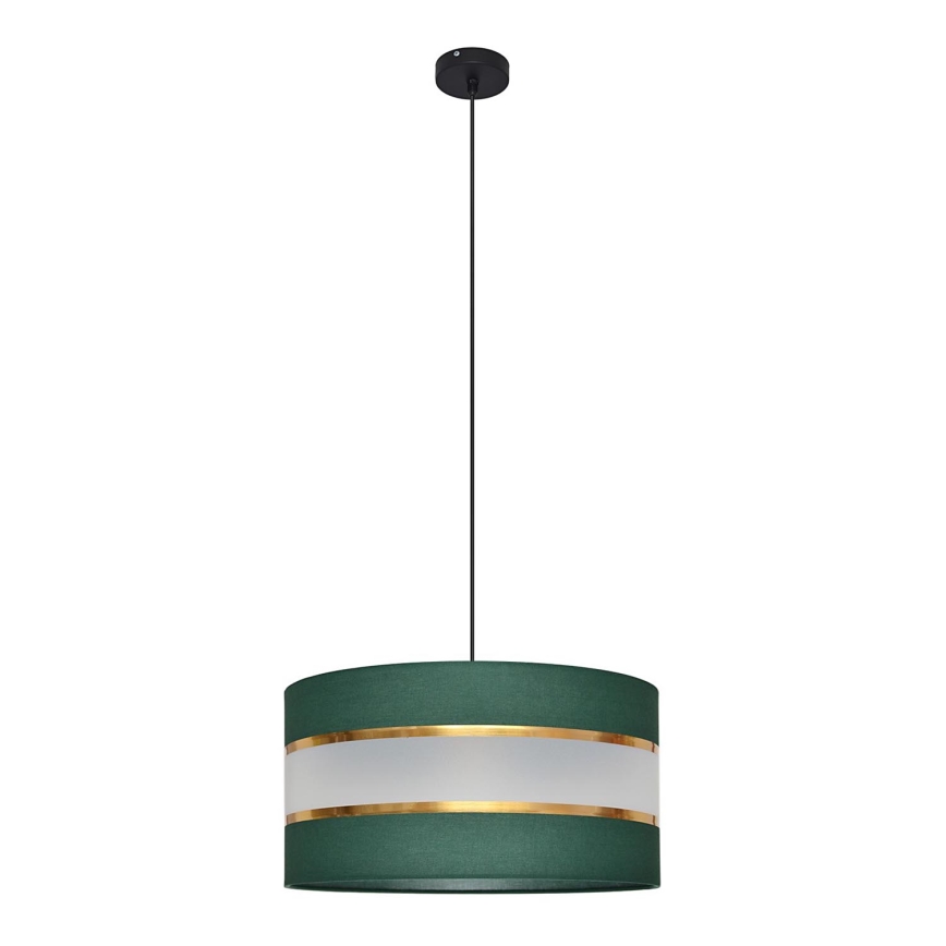 Suspension filaire HELEN 1xE27/15W/230V diam. 40 cm vert/doré