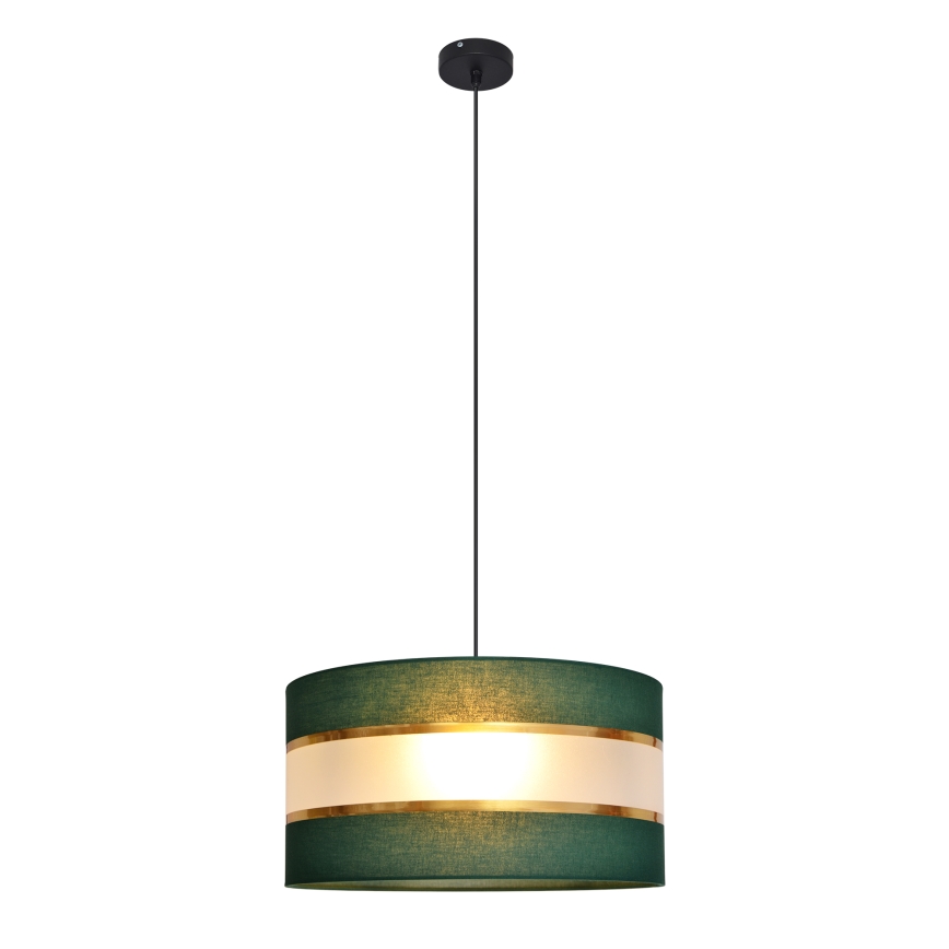 Suspension filaire HELEN 1xE27/15W/230V diam. 40 cm vert/doré