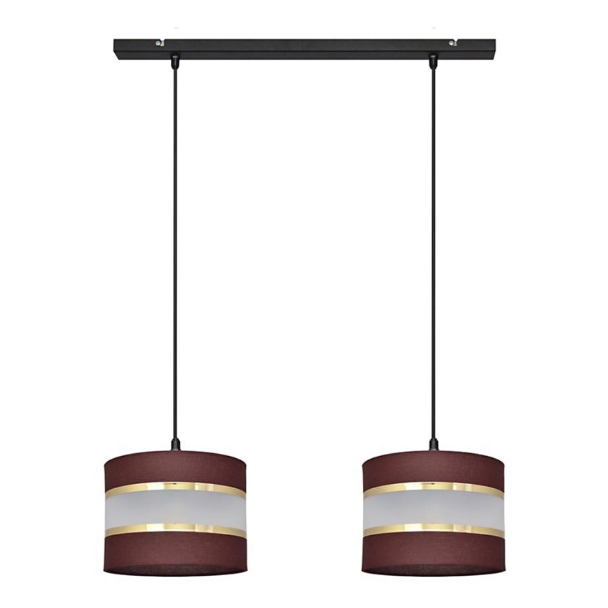 Suspension filaire HELEN 2xE27/15W/230V marron/noir/doré