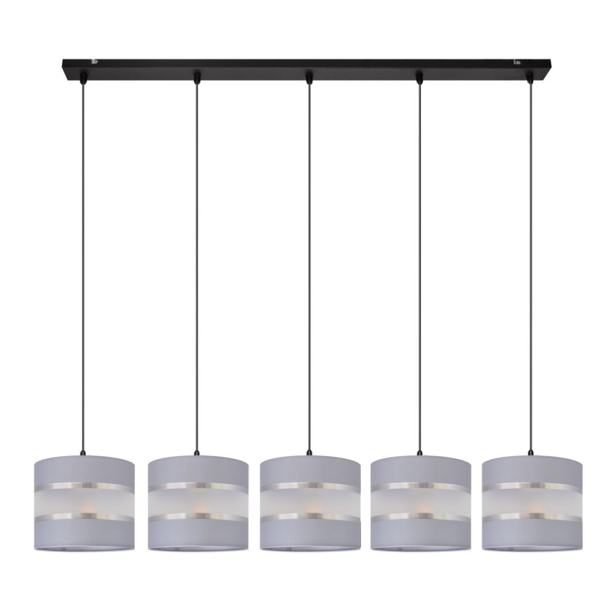 Suspension filaire HELEN 5xE27/15W/230V gris/noir