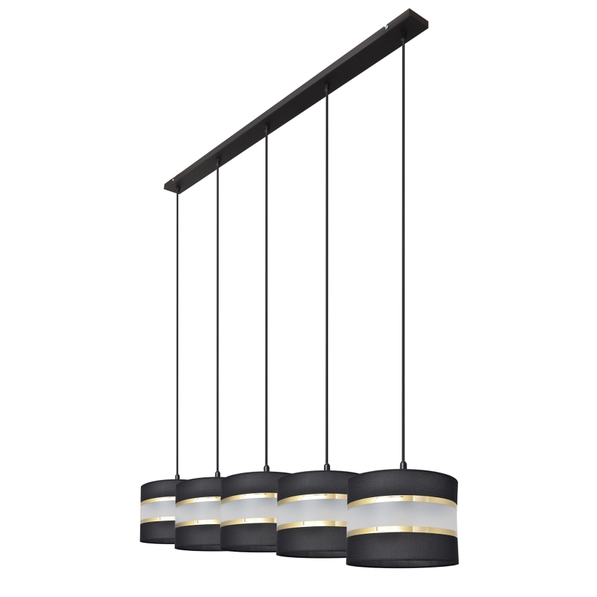 Suspension filaire HELEN 5xE27/15W/230V noir/doré